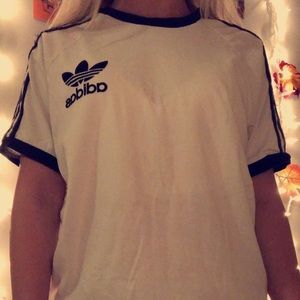 adidas black & white tee shirt
